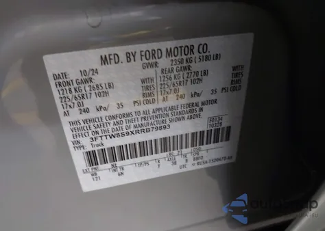 2024 Ford Maverick Lariat z USA, uszkodzony, nr VIN 3FTTW8S9XRRB79893